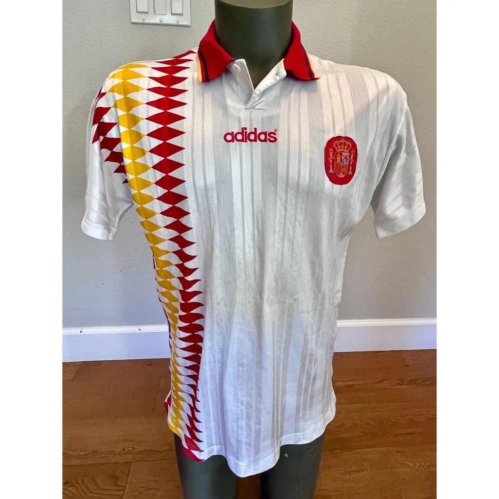 Vintage 1994 Adidas Spain World Cup Away Football Jersey Shirt Size S Authentic